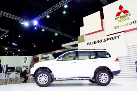 NONTHABURI - NOVEMBER 28: The Mitsubishi Pajero Sport car on display at The 29th Thailand International Motor Expo on November 28, 2012 in Nonthaburi, Thailand.のeditorial素材