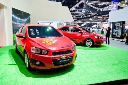NONTHABURI - NOVEMBER 28: The Chevrolet Sonic car on display at The 29th Thailand International Motor Expo on November 28, 2012 in Nonthaburi, Thailand.のeditorial素材