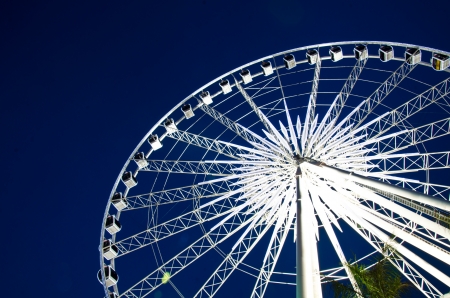 White ferris wheel in twilightのeditorial素材