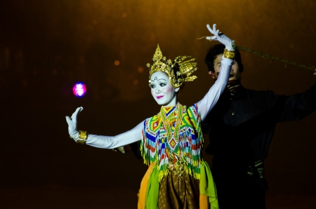 SING BURI, THAILAND - FEBRUARY 5 : The unidentified dancers perform at the Classical Thai Dance with...