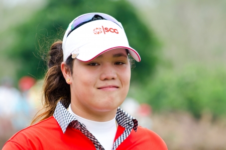 CHONBURI - FEBRUARY 22-24: Ariya Jutanugarn of Thailand player on Honda LPGA Thailand 2013 Siam Country Club, Pattaya Old Course on February 22-24, 2013 in Chonburi, Thailand.のeditorial素材