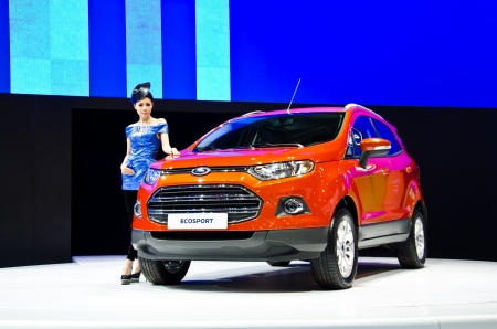 BANGKOK - MARCH 26 : The Ford Ecosport car with unidentified model on display at The 34th Bangkok International Motor Show 2013 on March 26, 2013 in Bangkok, Thailand.のeditorial素材