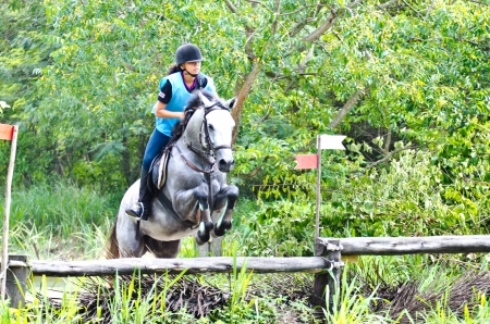 CHON BURI, THAILAND - APRIL 27: Unidentified Equestrian with horse at The 11th competition Nawamintr...
