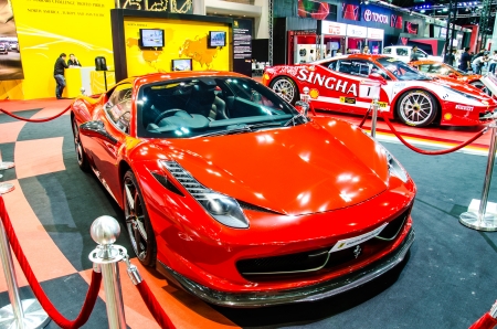 BANGKOK - JUNE 20 :  Ferrari 458 Challenge car on display at Bangkok International Auto Salon 2013 Exciting Modified Car Show on June 20, 2013 in Bangkok, Thailand.のeditorial素材