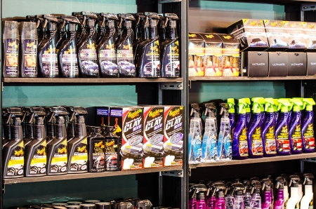 BANGKOK - JUNE 20 : Car cleaning products  on display at Bangkok International Auto Salon 2013 Exciting Modified Car Show on June 20, 2013 in Bangkok, Thailand.のeditorial素材