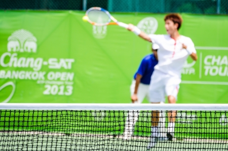 BANGKOK - SEPTEMBER 1   Jeong Suk Young of Korea in ATP Challenger Chang - SAT Bangkok Open 2013 form 24 August - 1 September, 2013 in Bangkok, Thailand のeditorial素材