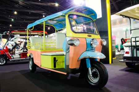 NONTHABURI - NOVEMBER 28  TUK TUK car  on display at The 30th Thailand International Motor Expo on November 28, 2013 in Nonthaburi, Thailand のeditorial素材