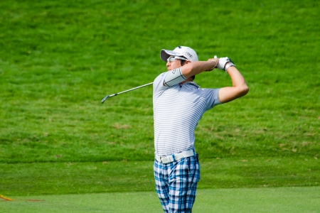 CHONBURI - DECEMBER 14 : Ryo Ishikawa of Japan player in Thailand Golf Championship 2013 at Amata Spring Country Club on December 14, 2013 in Chonburi, Thailand.のeditorial素材