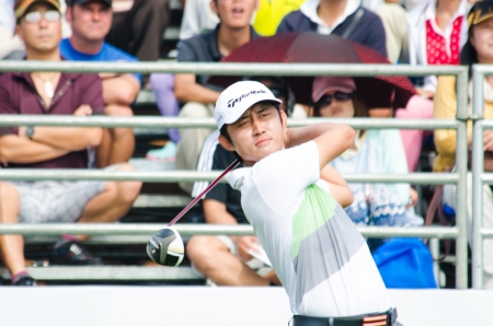 CHONBURI - DECEMBER 15 : Lee Sung of South Korea player in Thailand Golf Championship 2013 at Amata Spring Country Club on December 15, 2013 in Chonburi, Thailand.のeditorial素材