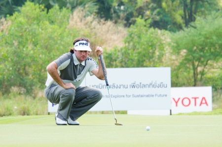 CHONBURI - DECEMBER 14 : Bubba Watson of USA player in Thailand Golf Championship 2013 at Amata Spring Country Club on December 14, 2013 in Chonburi, Thailand.のeditorial素材