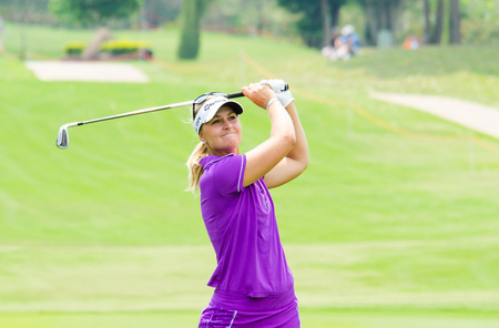 CHONBURI - FEBRUARY 23  Anna Nordqvist from Sweden winners Honda LPGA Thailand 2014 Siam Country...