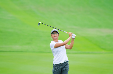 CHONBURI - FEBRUARY 23  Lydia Ko form New Zealand in Honda LPGA Thailand 2013 at Siam Country Club, Pattaya Old Course on February 23, 2014 in Chonburi, Thailand のeditorial素材