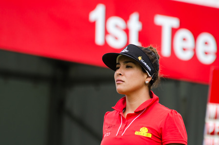 CHONBURI - FEBRUARY 23: Mariajo Uribe golfer from Colombia in Honda LPGA Thailand 2014 at Siam Country Club, Pattaya Old Course on February 23, 2014 in Chonburi, Thailand.のeditorial素材