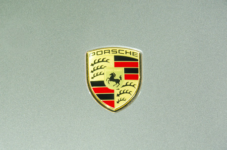 BANGKOK - MARCH 24: Logo of Porsche 911 Carrera S car on display at The 35th Bangkok International...