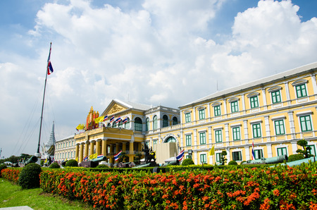 Renovated old building facades in Bangkok, Thailand.のeditorial素材