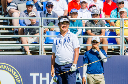 CHONBURI - DECEMBER 14 : Kodai Ichihara of Japan player in Thailand Golf Championship 2014 (Professional golf tournament on the Asian Tour) at Amata Spring Country Club on December 14, 2014 in Chonburi, Thailand.のeditorial素材