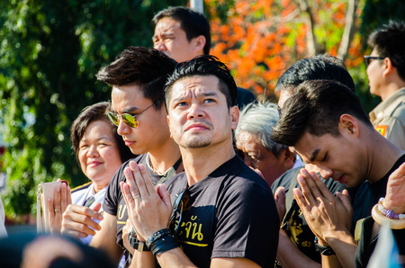 SING BURI, THAILAND - FEBRUARY 4 : Somchai K. was respecting soul heroic people of Bangrachan (defence the nation was 277 years ago) at The Bangrachan Heroes Monument, on February 4, 2015 in Sing Buri, Thailand.のeditorial素材