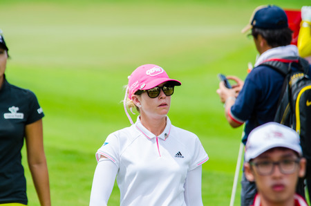 CHONBURI - MARCH 1: Paula Creamer of USA in Honda LPGA Thailand 2015 at Siam Country Club, Pattaya Old Course on March 1, 2015 in Chonburi, Thailand.のeditorial素材