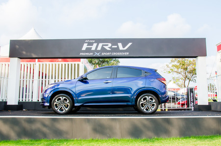 CHONBURI - MARCH 1: Honda HR-V Premium sport crossover in Honda LPGA Thailand 2015 at Siam Country Club, Pattaya Old Course on March 1, 2015 in Chonburi, Thailand.のeditorial素材