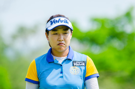 CHONBURI - FEBRUARY 28: Ilhee Lee of South Korea in Honda LPGA Thailand 2015 at Siam Country Club, Pattaya Old Course on February 28, 2015 in Chonburi, Thailand.のeditorial素材