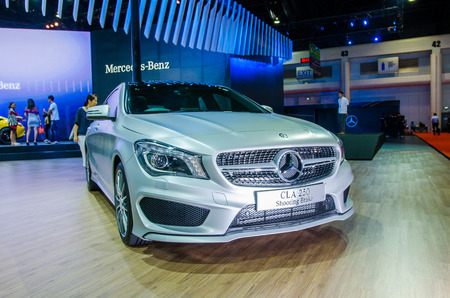 NONTHABURI - MARCH 24: Mercedes-Benz CLA250 Shooting Brake on display at Thailand 36th Bangkok International Motor Show 2015 on March 24, 2015 in Nonthaburi, Thailand.のeditorial素材