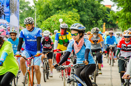 SINGBURI AUGUST 04 : Unidentified Cyclist in  prepared for Bike for mom event, event show respected...