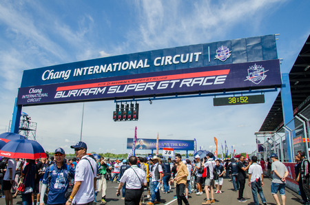 BURIRAM - JUNE 21: Grid walk on track at The 2015 Autobacs Super GT Series Race 3 on June 21, 2015 at Chang International Racing Circuit, Buriram Thailand.のeditorial素材