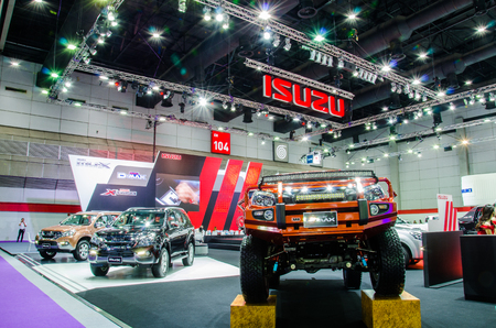 BANGKOK - AUGUST 1 : Isuzu D-MAX Pickup on display at Bangkok International Grand Motor Sale 2015 is exhibition of vehicles for sale on August 1, 2015 in Bangkok, Thailand.のeditorial素材