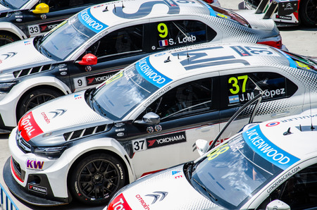 BURIRAM - NOVEMBER 1: Racing car on display 2015 FIA World Touring Car Championship on November 1, 2015 at Chang International Racing Circuit, Buriram Thailand.のeditorial素材