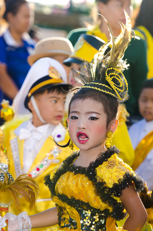 SINGBURI - NOVEMBER 27 : Parade for sporting day of The Anuban Singburi School on November 27, 2015 at Singburi, Thailand.のeditorial素材
