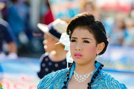 SINGBURI - NOVEMBER 27 : Parade for sporting day of The Anuban Singburi School on November 27, 2015 at Singburi, Thailand.のeditorial素材