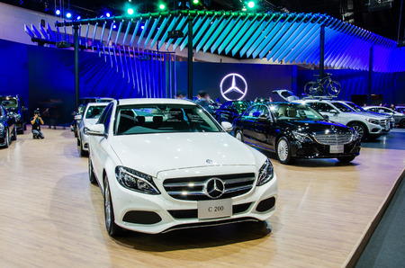 BANGKOK - DECEMBER 1: Mercedes-Benz C 200 car on display at the 32nd Thailand International Motor Expo 2015 on December 1, 2015 in Nonthaburi, Thailand.のeditorial素材