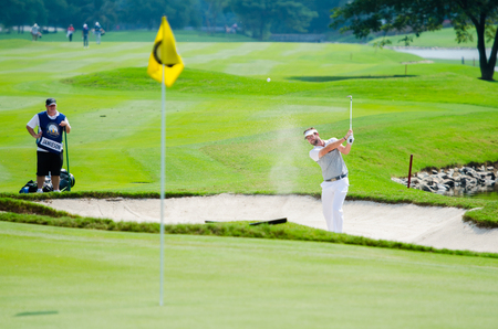 CHONBURI - DECEMBER 10 : Scott Jamieson of Scotland player in Thailand Golf Championship 2015 Tournament on the Asian Tour at Amata Spring Country Club on December 10, 2015 in Chonburi, Thailand.のeditorial素材