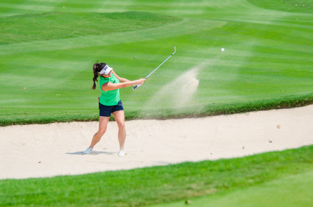 CHONBURI - FEBRUARY 28 : Gerina Piller of USA in Honda LPGA Thailand 2016 at Siam Country Club, Pattaya Old Course on February 28, 2016 in Chonburi, Thailand.のeditorial素材