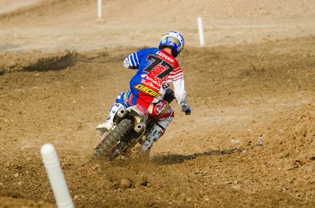 SUPHANBURI - MARCH 06 : Alessandro lupino #77 with Honda Motorcycle in competes during the FIM MXGP...
