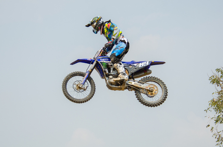 SUPHANBURI - MARCH 06 : Jeremy Van Horebeek #89 with Yamaha Motorcycle in competes during the FIM MXGP Motocross Wolrd Championship Grand Prix of Thailand 2016 on March 06, 2016 in Suphanburi, Thailand.のeditorial素材