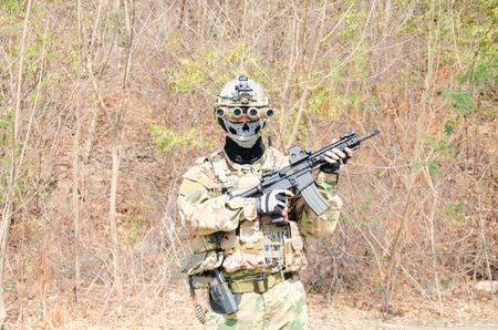 Soldiers are patrolling to protect the stronghold.