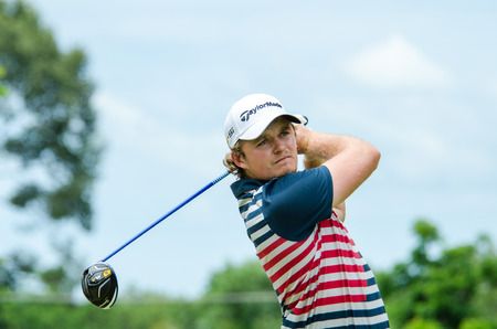 CHONBURI - JULY 31 : Eddie Pepperell of England Taipei winner in King's Cup 2016 at Phoenix Gold Golf & Country Club Pattaya on July 31, 2016 in Chonburi, Thailand.のeditorial素材