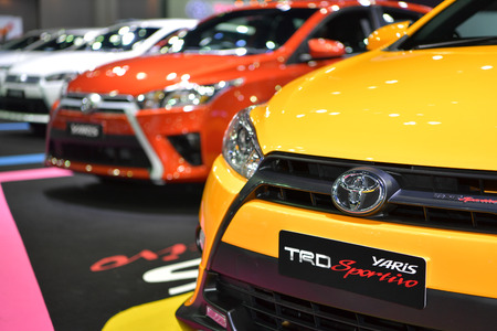 NONTHABURI - NOVEMBER 30:  Toyota Yaris TRD Sportivo car on display at Thailand International Motor Expo 2016 on November 30, 2016 in Nonthaburi, Thailand.のeditorial素材