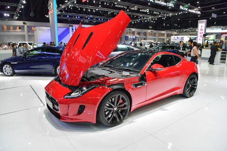 NONTHABURI - DECEMBER 8: Jaguar F-Type car on display at Thailand International Motor Expo 2016 on December 8, 2016 in Nonthaburi, Thailand.のeditorial素材