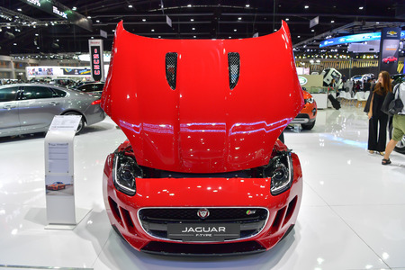 NONTHABURI - DECEMBER 8: Jaguar F-Type car on display at Thailand International Motor Expo 2016 on December 8, 2016 in Nonthaburi, Thailand.のeditorial素材