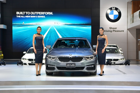NONTHABURI - MARCH 28: The All-New BMW 5 Series on display at The 38th Bangkok International Thailand Motor Show 2017 on March 28, 2017 Nonthaburi, Thailand.のeditorial素材