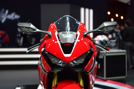 NONTHABURI - MARCH 28: Honda CBR1000RR motorcycle on display at The 38th Bangkok International Thailand Motor Show 2017 on March 28, 2017 Nonthaburi, Thailand.のeditorial素材