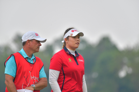Ariya Jutanugarn of Thailand in Honda LPGA Thailand 2018 at Siam Country Club, Old Course on February 24, 2018 in Pattaya Chonburi, Thailand.のeditorial素材