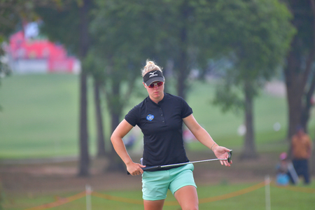 Nicole Broch Larsen of Denmark in Honda LPGA Thailand 2018 at Siam Country Club, Old Course on February 24, 2018 in Pattaya Chonburi, Thailand.のeditorial素材