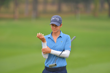 Azahara Munoz of Spain in Honda LPGA Thailand 2018 at Siam Country Club, Old Course on February 24, 2018 in Pattaya Chonburi, Thailand.のeditorial素材
