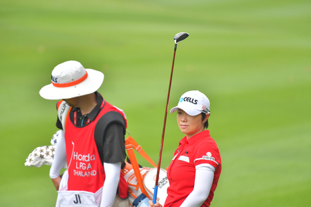 Eun-Hee Ji of Republic of Korea in Honda LPGA Thailand 2018 at Siam Country Club, Old Course on February 24, 2018 in Pattaya Chonburi, Thailand.のeditorial素材
