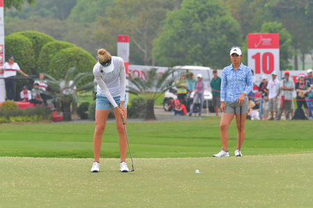Nelly Korda of USA in Honda LPGA Thailand 2018 at Siam Country Club, Old Course on February 24, 2018 in Pattaya Chonburi, Thailand.のeditorial素材