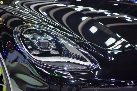 NONTHABURI - NOVEMBER 28: Porsche Panamera 4S Executive car on display at The 35th Thailand International Motor Expo on November 28, 2018 in Nonthaburi, Thailand.のeditorial素材