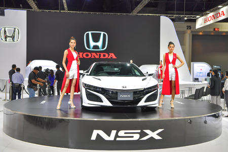 NONTHABURI - NOVEMBER 28: Honda NSX car on display at The 35th Thailand International Motor Expo on November 28, 2018 in Nonthaburi, Thailand.のeditorial素材